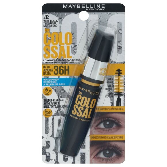 Maybelline Colossal Mascara Up To 36 Hour Waterproof #212 Very Black Eyes Makeup - Picture 6 of 14